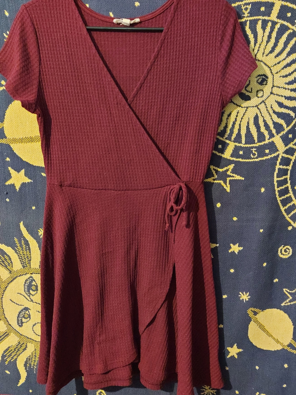 Women's Wrap Skater Dress in Burgundy